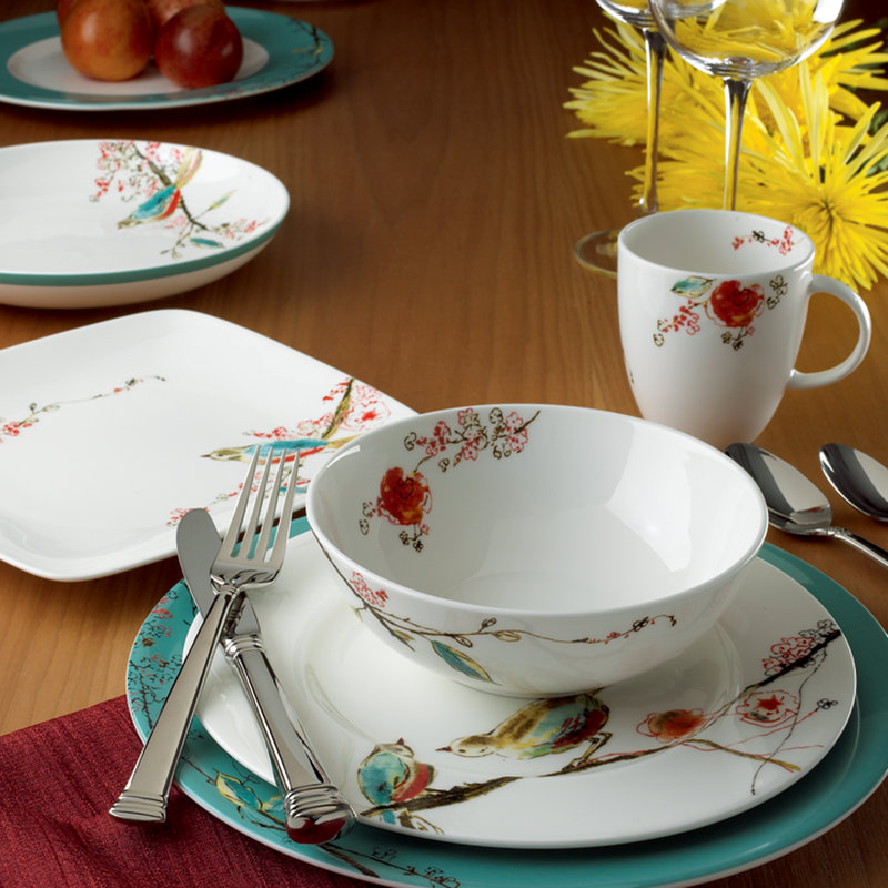 Lenox Chirp Bone China Dinnerware Set of 4 & Reviews Wayfair